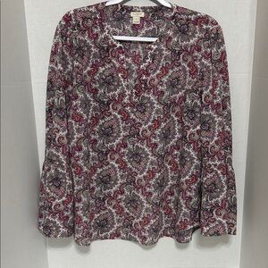 J. Crew Paisley Button-Down Shirt in Pink, Cream & Black